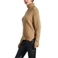 thumbnail image 4 of INSPIRE CHIC Women's Cable Knit Sweaters High Low Split Long Sleeve Turtleneck Jumpers, 4 of 5