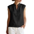 thumbnail image 3 of akafmk Womens Casual Sleeveless Shirts V Neck Blouses Solid Color Summer Daily Tank Tops, 3 of 7