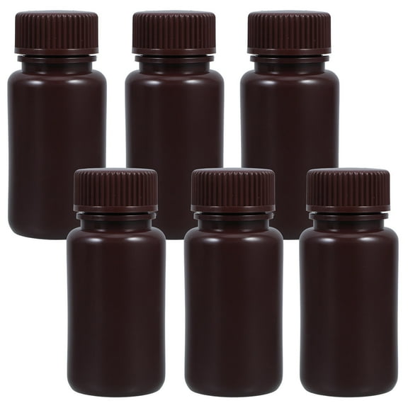 Worgeous  6 Pcs Lab Reagent Bottle Sealing Liquid Storage Container Jars