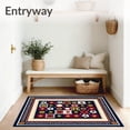 thumbnail image 3 of ODIKA 5'x7' Machine Washable Non-Slip Area Rug, Heritage Stars and Soccer Patchwork High Traffic Rug, Blue, 673162, 3 of 5
