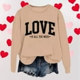 thumbnail image 2 of Valentine Sweatshirts for Women Cute Candy Couple Love Heart Print Long Sleeve Crewneck Shirts Casual Valentines Gift Loose Fit Tee Tops, 2 of 3
