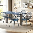 thumbnail image 2 of HOMCOM Plastic Dining Chairs Set of 4 Kitchen Chairs with Hollow Back Blue, 2 of 10
