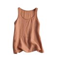 thumbnail image 1 of Camisetas sin Mangas para las Mujeres Color Sólido Cuello Redondo Suéter Casual Blusa, Camisetas de Mujer Casual, 1 of 8
