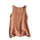 thumbnail image 1 of Camisetas sin Mangas para las Mujeres Color Sólido Cuello Redondo Suéter Casual Blusa, Camisetas de Mujer Casual, 1 of 8