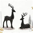 thumbnail image 7 of 2Pcs Black Christmas Reindeer Decor, Standing Sitting Deer Figurines, Mini Reindeer Statues Sculpture, for Indoor Home Cabinet Mantle Table Top Christmas Decorations, 7 of 7
