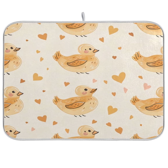 Kitchen Drying Mat 16x18In Drying Dish Mat Dish Drying Mats Kitchen Countertop Multi-Function Drain Drying Mat Kitchen Table Love Duck