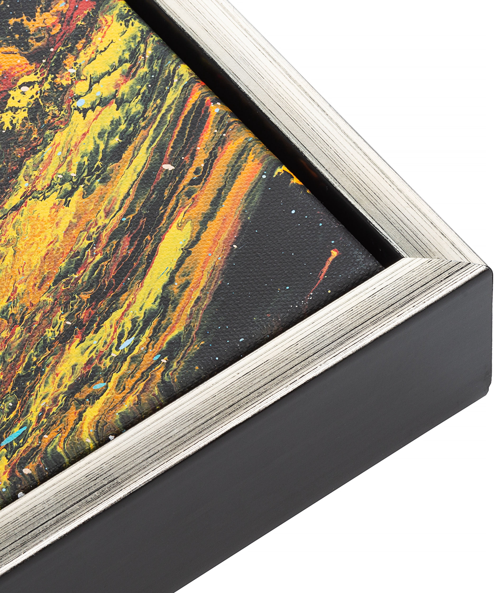 18x24 Canvas Floater Frame Silver Solid Wood Frame Width 1.75 Inches | Interior Frame Depth 1 5/8