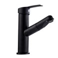 thumbnail image 3 of LOVIVER Robinet de Lavabo en Laiton avec Pulvérisateur Rétractable (Rond/carré, Noir/) Rond Noir, 3 of 7