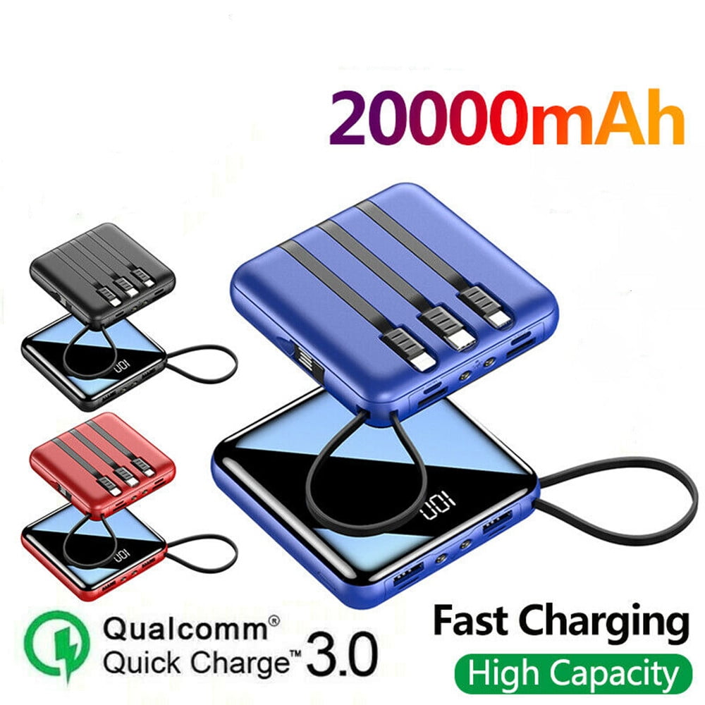 Mini Charger Power Bank 20000mAh, Dual USB Output, Fast Charging External Battery Pack for Smart Mobile Phone