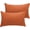 Autumn Orange, variant on LuxClub Collection Pillowcases 2 Pack - Wrinkle Free Cooling Pillow Cases with Satin Trim - Machine Washable Hotel Bedding Silky Soft - Medallion Gold Queen