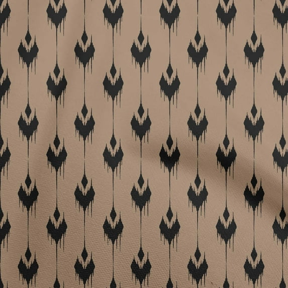 oneOone Viscose Jersey Brown Fabric Asian Ikat Sewing Material Print Fabric By The Yard 60 Inch Wide-8248