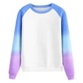 thumbnail image 5 of Bibifish Womens Sweatshirt Gradients Color Print Crewneck Raglan Sleeve Long Sleeve Pullover Tops Casual Loose Fit Daily Sweatshirts, 5 of 6