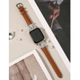 thumbnail image 2 of TOYOUTHS Leather Band Compatible with Apple Watch Band 38/40/41/42/44/45/49mm Ultra 2 Women Dressy Slim Thin Strap with D-Shaped Diamond Metal Buckle Bracelet for iWatch SE Series 9 8 7 6 5 4 3 2 1, 2 of 6