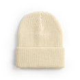 thumbnail image 2 of Qwertyu Ski Beanie Hats for Men Soft Warm Winter Knitted Hats Beige One Size, 2 of 3