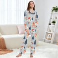 thumbnail image 6 of FORMRS Womens Pajama Set Long Sleeve Top and Pants with Pockets Soft Comfy Lounge Sleepwear, Sizes S-2XL, Gray Cartoon Houses, 6 of 7