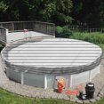 thumbnail image 4 of Sunshades Depot 15 Ft Gray with White Stripes Round Pool Cover Heavy-Duty Above Ground Pool Winter Covers Wire Rope Hemmed All Edges for Above Ground Swimming Pools, Trampoline Cover, 4 of 5
