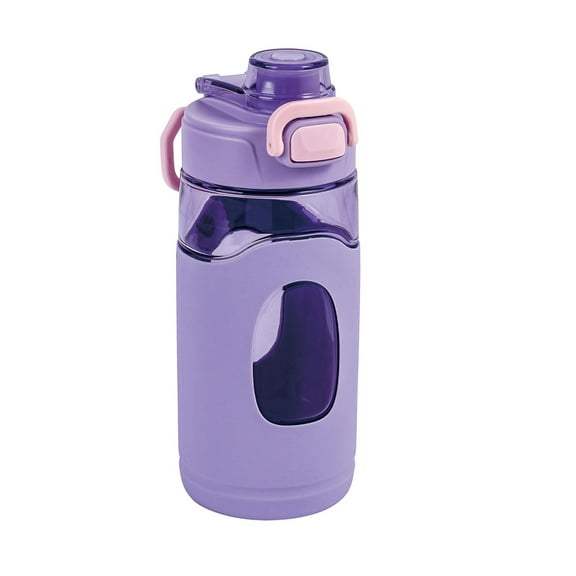 Your Zone 16 Fluid Ounces Water Bottle, Purple, Silicone Sleeve, No Straw, Tritan, Reuseable