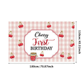 thumbnail image 2 of Cherry Themed First Birthday Banner Backdrop Decor Party Supplies Photography Props for Birthday Party Decorations Happy Birthday Celebrations Background, 2 of 3