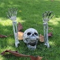 thumbnail image 2 of Estacas de Esqueleto Realistas para Halloween, Cabeza de Esqueleto de Calavera Realista, Humanos para Fiesta de Halloween, Decoración de Jardín y Césped., 2 of 5