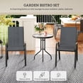 thumbnail image 4 of Outsunny Outdoor Bistro Set Small Patio Set w/ Stackable Chairs, Dark Grey, 4 of 10