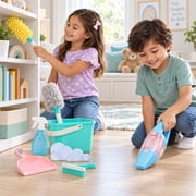 Kid Connection 21-Piece Pretend Cleaning Set with Sound Vacuum, Mop, Broom, Bucket & Cleaning Accessories