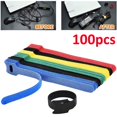 thumbnail image 1 of 100 Pcs Organiseur de Sangles Réutilisable Câble Cordon Fil Attache Sangles Réglables, 1 of 5