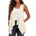 thumbnail image 5 of Womens Draped Cardigans Lightweight Sleeveless Open Front Duster Summer Casual Vest Jacket with Pockets (XL, Beige), 5 of 8