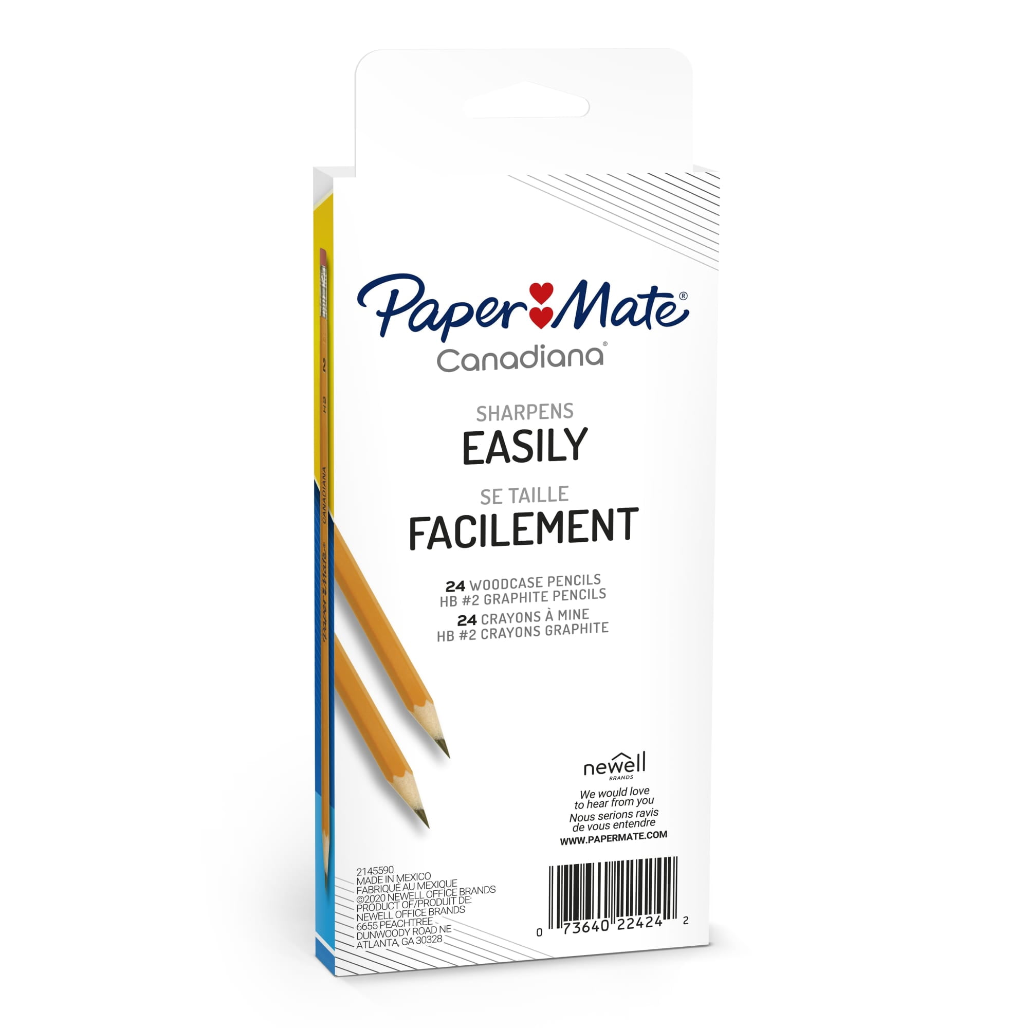 Paper Mate Canadiana #2 Pencils, Reinforced, Break-Resistant Lead When Writing, 24 Count