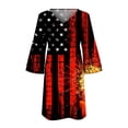 thumbnail image 4 of EGNMCR 4th of July Summer Dresses for Women 2024 Plus Size Fashion Independence Day Printed Long Sleeve Maxi Dress Long Dress Summer Sale Clearance, 4 of 5