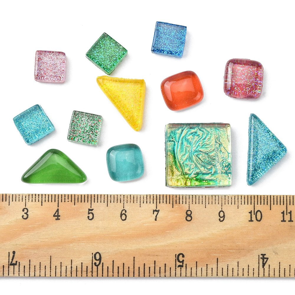 500gs Glass & Porcelain Mosaic Tiles Mixed Shape Mosaic Tiles for DIY Mosaic Art Crafts Picture Frames and More Mixed color 10~64x10~44x4~5.5mm