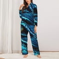 thumbnail image 2 of Honeii Blue Viper Snake Closeup Face Print Women's Pajama Sets Long Sleeve Button Down Sleepwear Nightwear Soft Pjs Lounge Sets 2PCS-XX-Large, 2 of 7