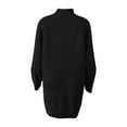 thumbnail image 5 of Women's Pullover Sweater Fashion Mid Length Raglan Sleeve Solid Color Turtleneck Sweater Dress for Stylish Casual Outfits and Seasonal Wear, 5 of 5