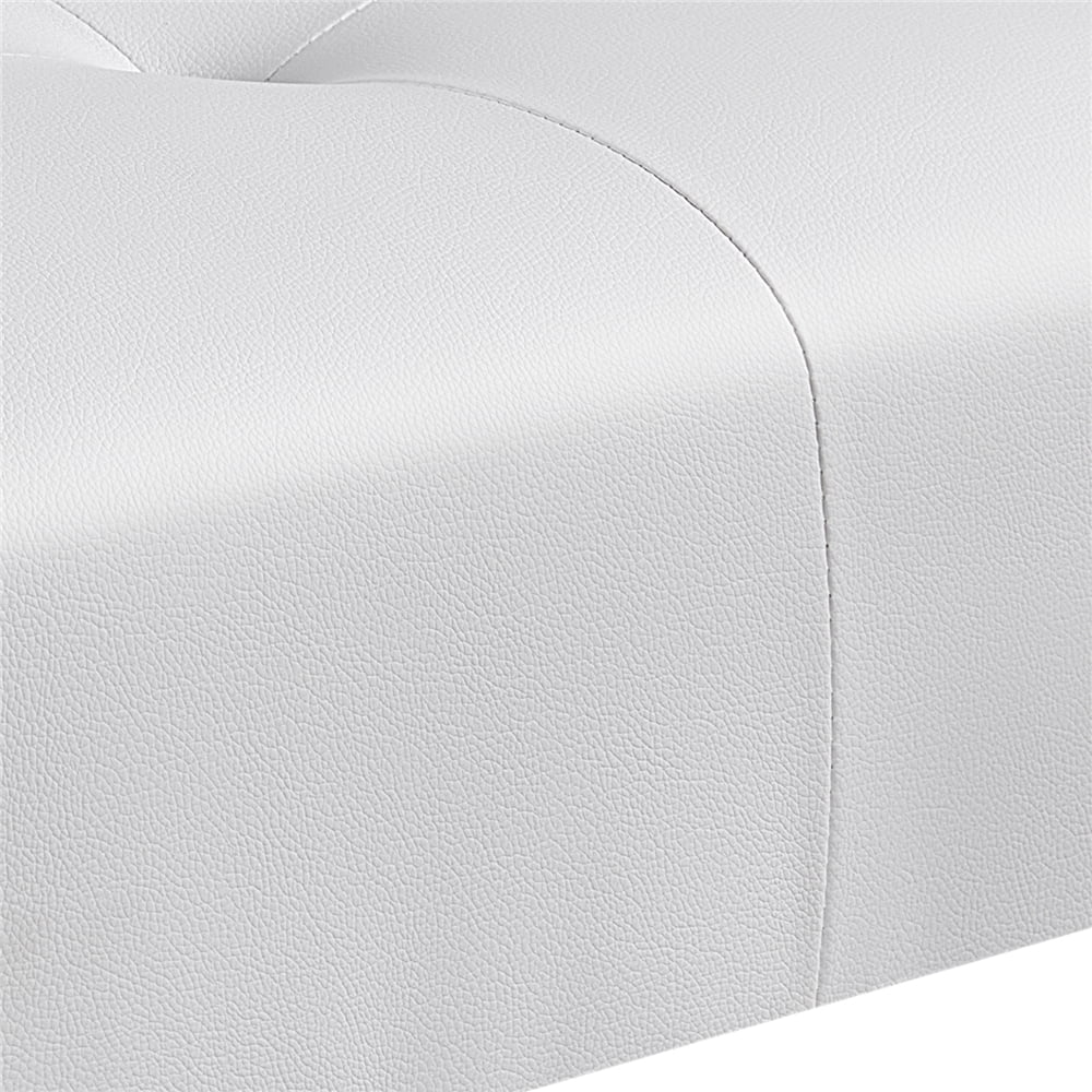Renwick Convertible Faux Leather Futon Chaise Lounge, White