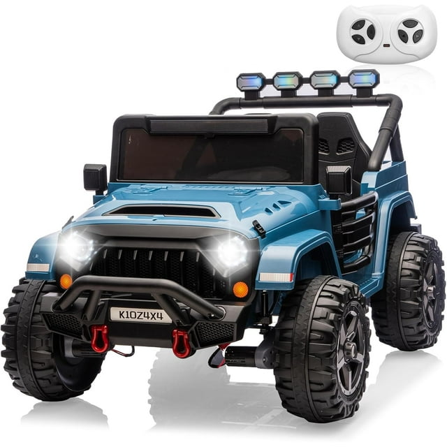 Yiwa 24V Ride On Truck for Big Kids, 2 Seater Ride On Car with Remote Control, 4-Wheeler Suspension, 3 Speed Options, LED Lights