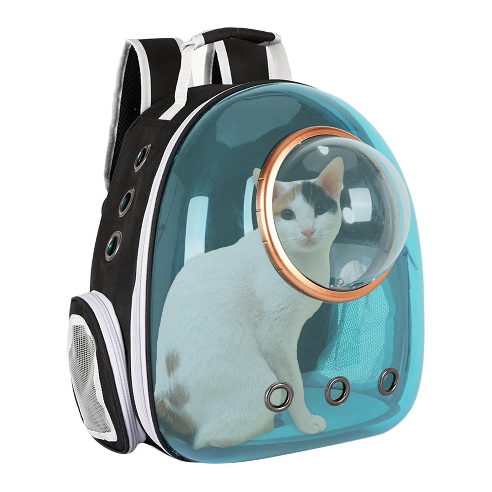 Fzaqwen Cat Dog Carrier Clear Capsule Backpack Travel Sightseeing Knapsack Blue