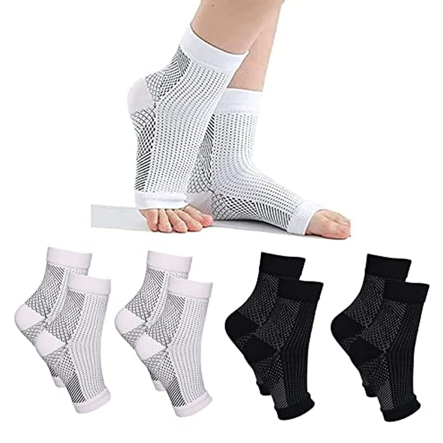 4 Pairs Neuropathy Socks for Women and Men Soothe Relief Socks for