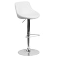 thumbnail image 1 of Contemporary White Vinyl Bucket Seat Adjustable Height Barstool with Chrome Base, 1 of 6