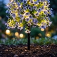 thumbnail image 4 of Artificial Violet Flowers with LED Lights Ground Stake Tree 28 Heads Plastic Outdoor Yard Garden Home Decor Waterproof, 4 of 7