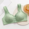 thumbnail image 4 of Bras for Women,Elderly Plus Size Front Closure Bra Wireless Support Comfort Soft Seamless Thin Camisole Top for All Day Wear,Sports Bras for Women,Light Green,48, 4 of 8