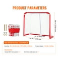 thumbnail image 6 of KFFKFF Hockey Goal, 54" x 44" Kids' Street & Roller Hockey Goal, Durable Steel Frame for Indoor/Outdoor Use, Easy Setup Junior Hockey Net, Portable Design for Young Players, White/Red, 6 of 9