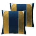 thumbnail image 2 of Acheng  Set of 2 Decorative Throw Pillow Covers Navy Blue White Patchwork with Gold Leather Pillow Covers Cushion Covers Decor Living Room Sofa Bedroom Car White, 2 of 6
