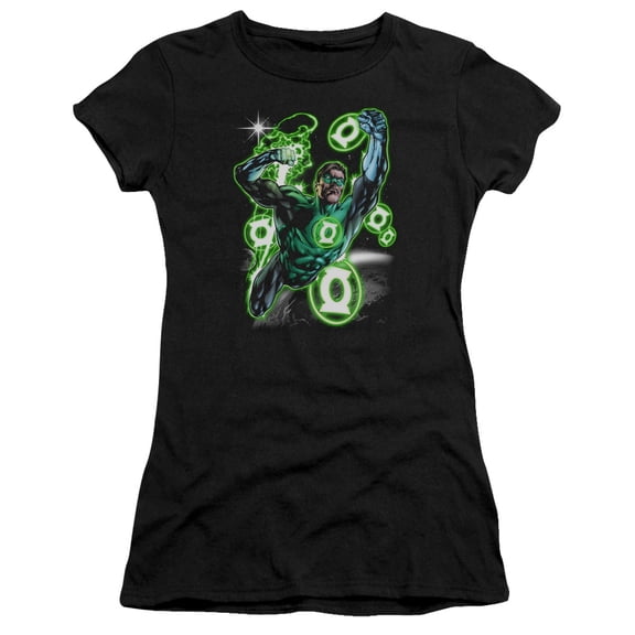 Green Lantern Earth Sector S/S Junior Women's T-Shirt Sheer Black