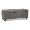 thumbnail image 1 of Bouclair Grey Faux Leather Storage Bench, 1 of 10