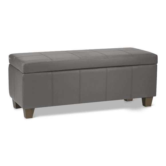 Bouclair Grey Faux Leather Storage Bench