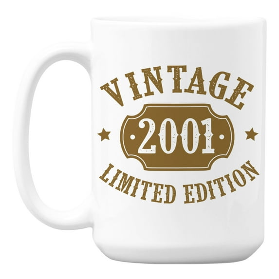 Vintage 2001 feat. a Classic Number Plate, Birth Year Coffee & Tea Mug (15oz)