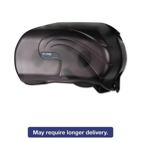 San Jamar VersaTwin Standard Tissue Dispenser, 2 Roll, 12-1/4 x 5-3/4 x 8-1/4, Black Pearl