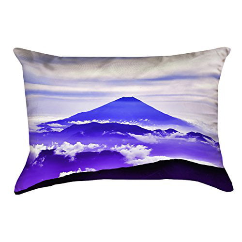 ArtVerse Katelyn Smith 14 x 14 Spun Polyester Purple Cat Pattern Pillow