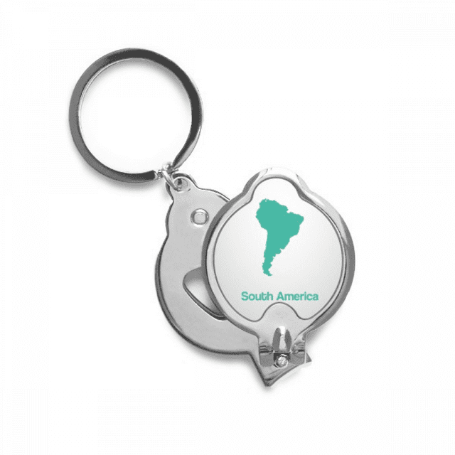 Green South America Illustration Map Finger Nail Clippers Scissor Stainless Steel Cutter