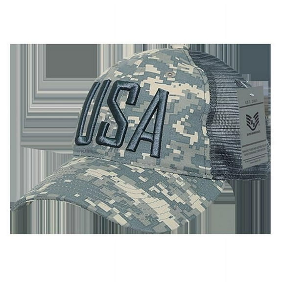 Ripstop Trucker Cap, USA Text, Olive