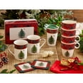 thumbnail image 5 of Spode Christmas Tree Tartan Stacking Mugs, Set of 4 - Festive Tartan Design Coffee Cups, 10oz Earthenware Mugs for Holidays, Colorful and Fun Stackable Mugs, Great Gift for Seasonal Celebrations, 5 of 6